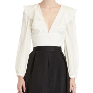 AMUR Crop Top XS silk long sleeve